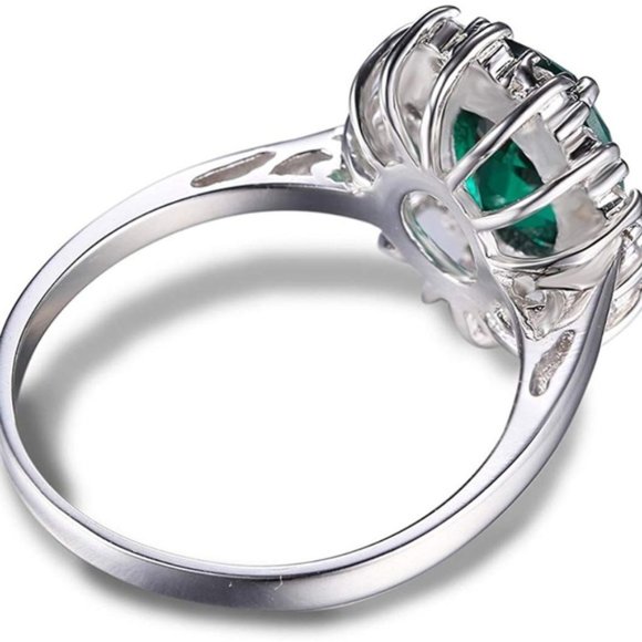 π 1.7ct Emerald Ring - 925 Sterling Silverπ - Picture 5 of 8